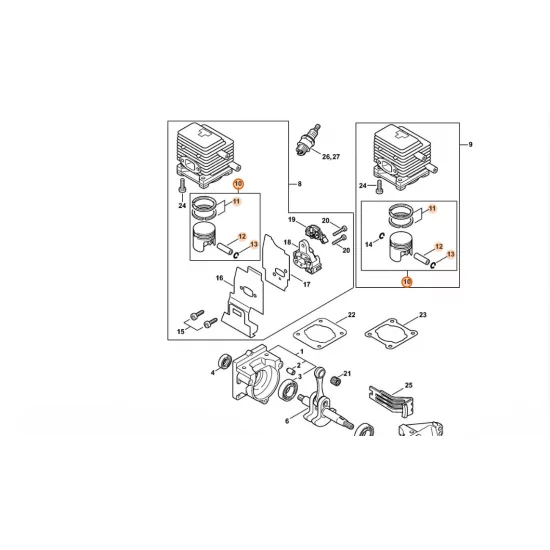 STIHL  Tłok Ø 34 mm 4137 030 2010